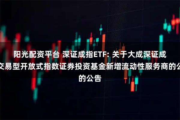阳光配资平台 深证成指ETF: 关于大成深证成份交易型开放式指数证券投资基金新增流动性服务商的公告